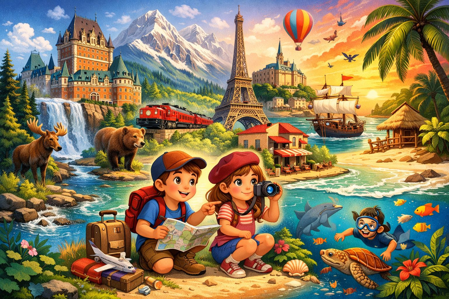 Des enfants de 7 à 11 ans à la découverte du monde.