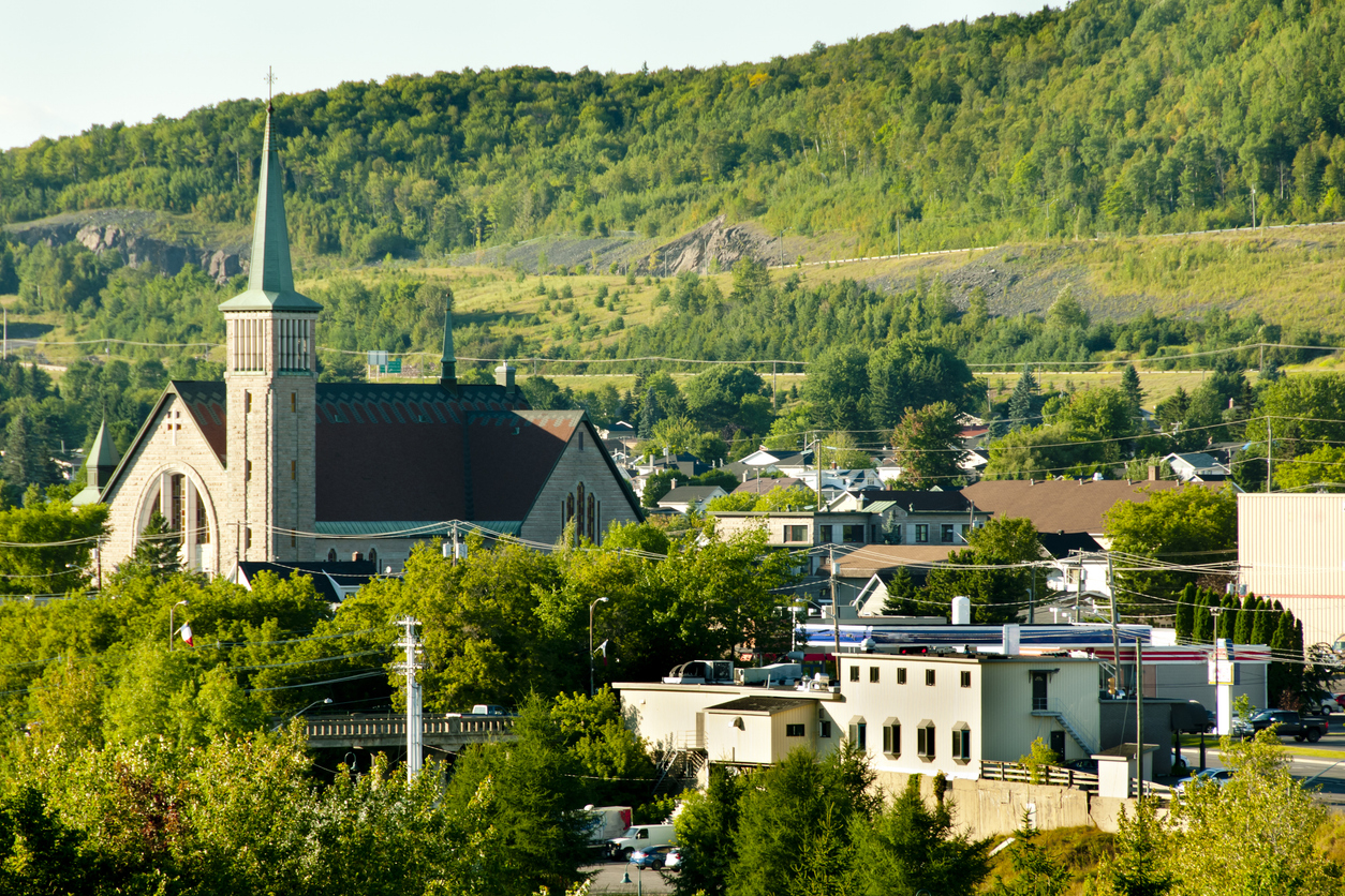 la ville d'Edmunsdston dans la "République de Madawaska" au Nouveau-Brunswick, où vivent les Brayons.  © iStock / Photon-Photos