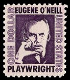 Timbre émis en 1967 honorant Eugene O'Neill - Domaine public